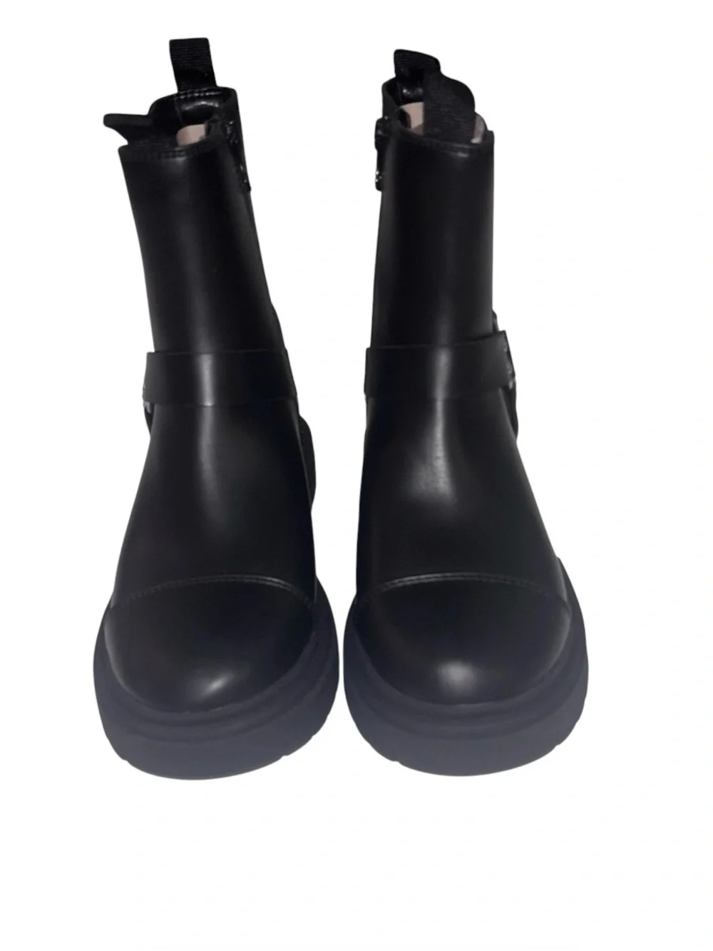 Art Class Black Chunky Crosby Moto Boots with Buckle Strap Girls Size 1
